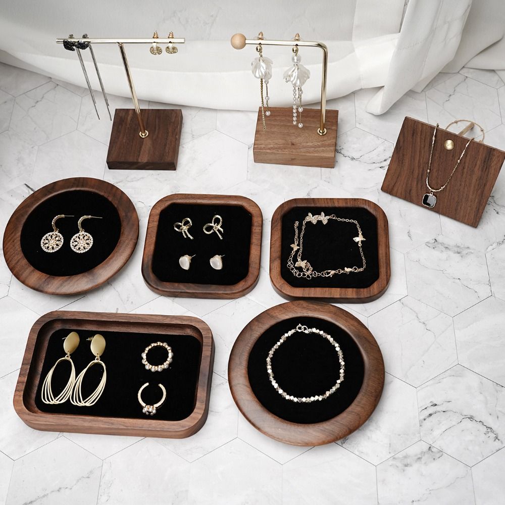 Wood Ring Blank - Simple Geometry Wood Rings Tray Exquisite