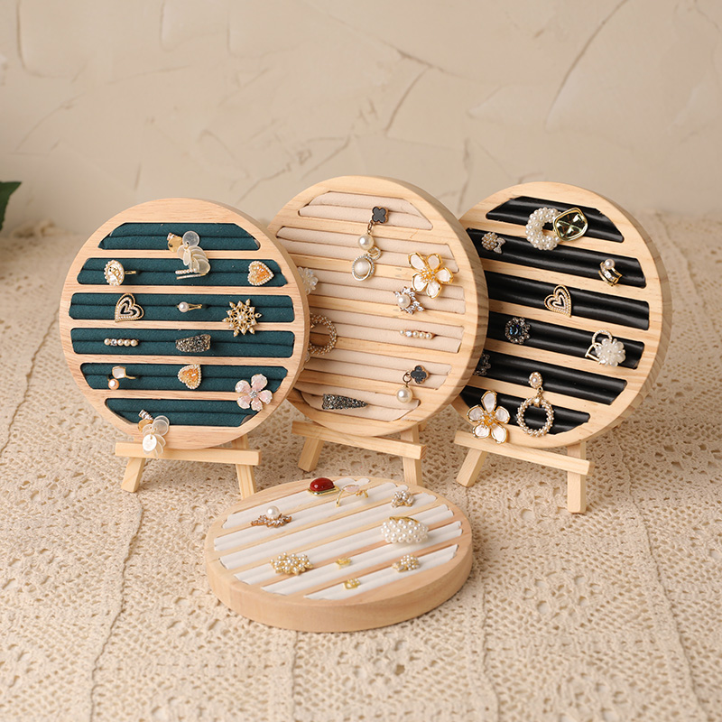 Wood Ring Blank - Wood Round Shape Jewelry Tray Ring