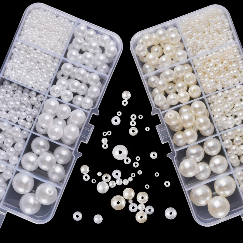Resin Jewelry Kit - 800pcs Artificial Faux Pearl Resin Beads