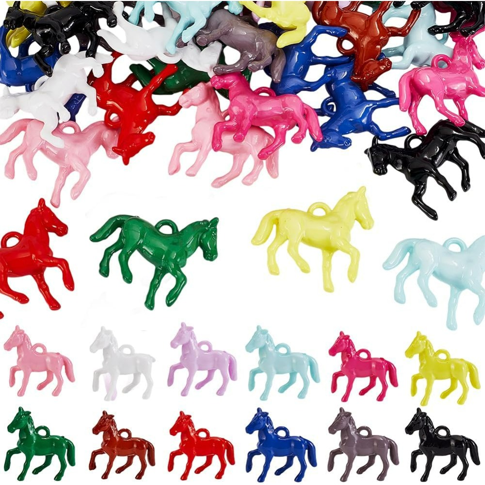 Crafting Resin - 48pcs Opaque Acrylic Pendants 12 Colors