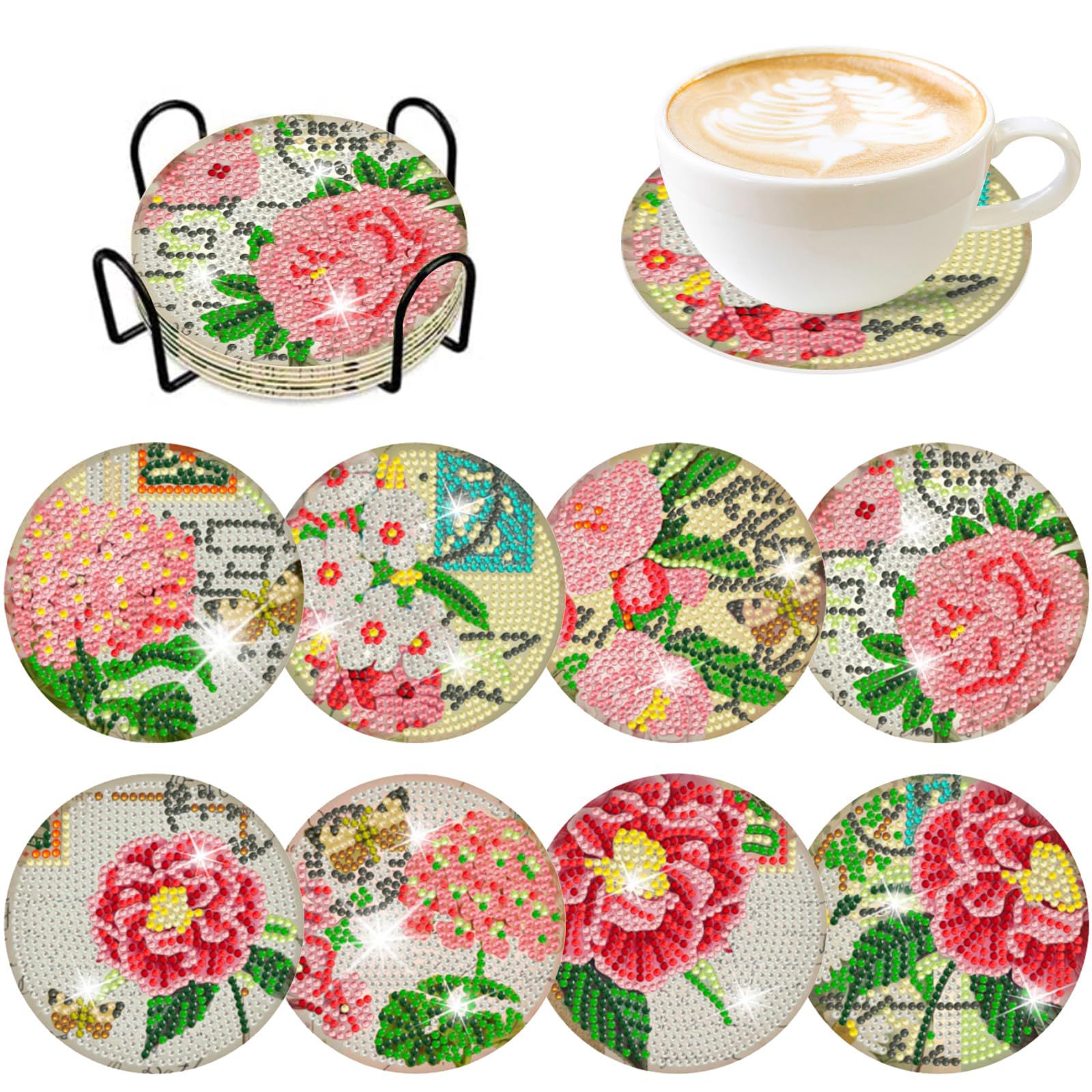 Resin Craft For Beginners - RUOPOTY 8pc/sets Diamond Painting Coasters For