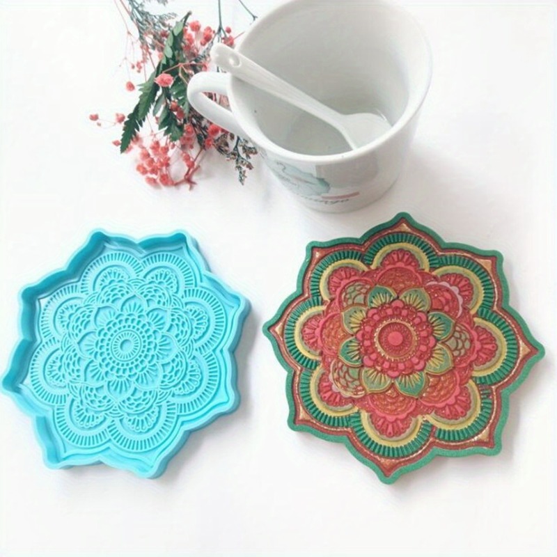 Silicone Mold Tray - Mandala Coaster Silicone Mold Round Tray