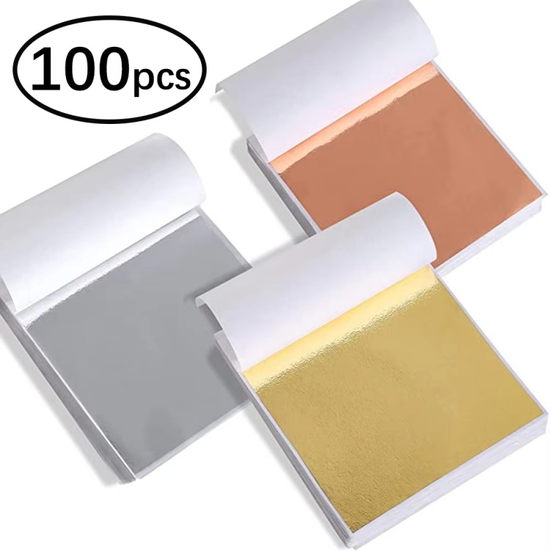 Gold Foil Flakes - 100pcs Imitation Gold Sliver Copper Foil