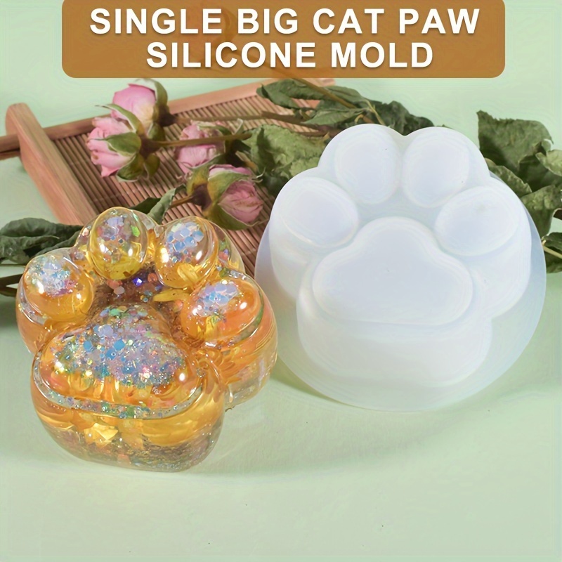 Resin Craft Ideas - 1 Large Cat Paw Silicone Mold，ApplicableDIYCandle、Resin