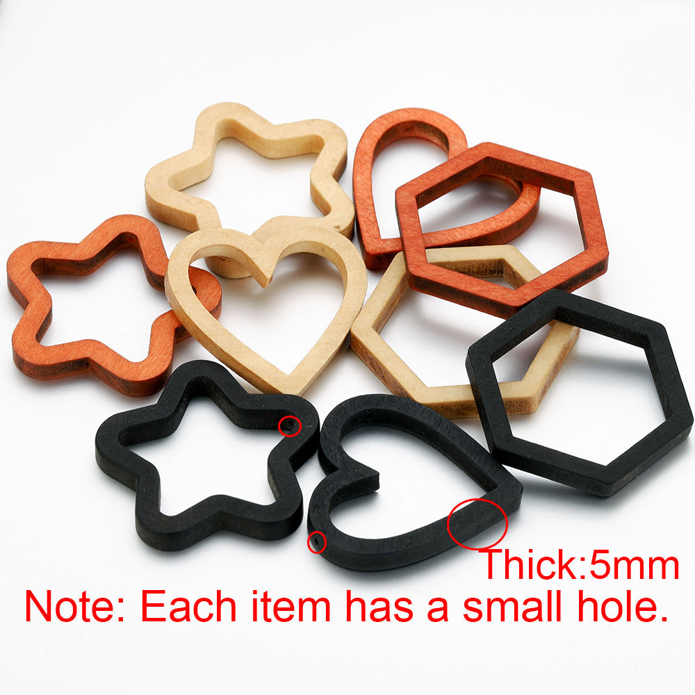 10pcs Wood Heart Square Silico - Crafting Resin 评论和价格