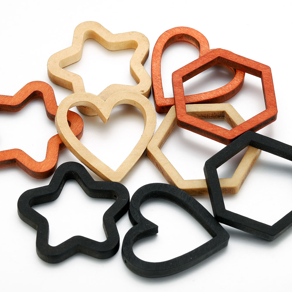 10pcs Wood Heart Square Silico - Crafting Resin 评论和价格