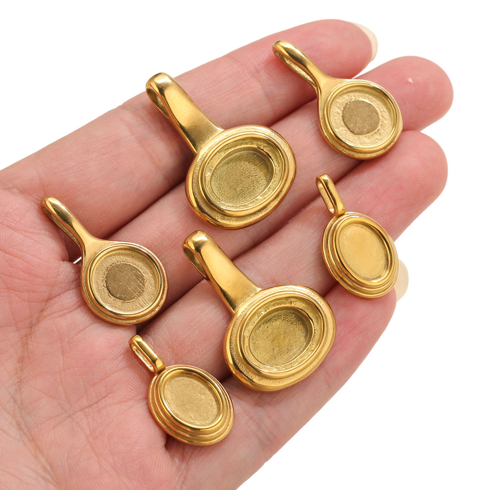 5pcs Stainless Steel Round Ova - Crafting Resin 评论和价格