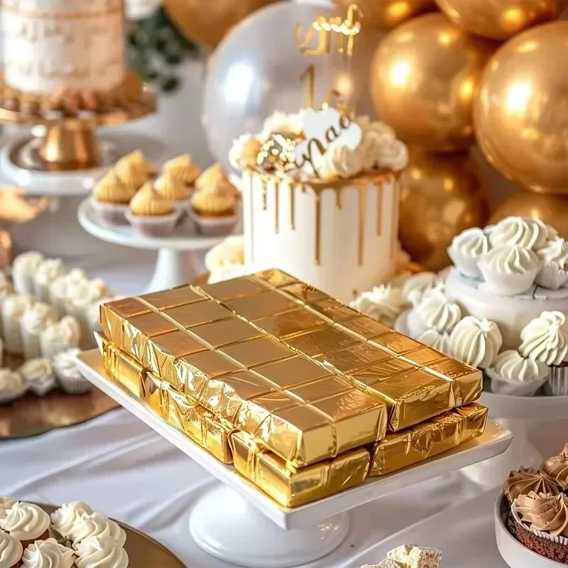 100PCS Large Dubai Chocolate C - Gold Foil Flakes 评论和价格