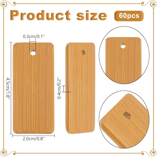 50pcs Wooden Tags Key Ring Bla - Wood Ring Blank 评论和价格