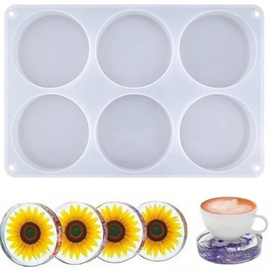6-Cavity Deep Round Coaster Si - Flower Preservation Resin 评论和价格