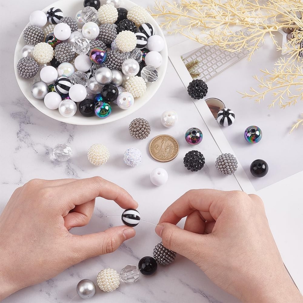 106pcs Chunky Beads 12 Styles  - Crafting Resin 评论和价格