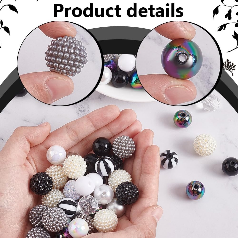 106pcs Chunky Beads 12 Styles  - Crafting Resin 评论和价格
