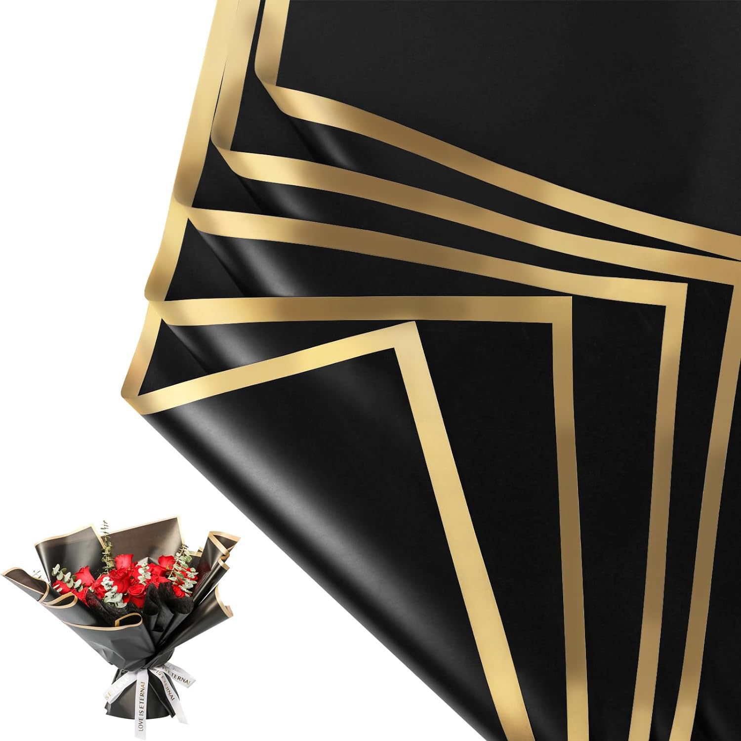 20 Sheets Gold Edge Waterproof - Gold Foil Flakes 评论和价格