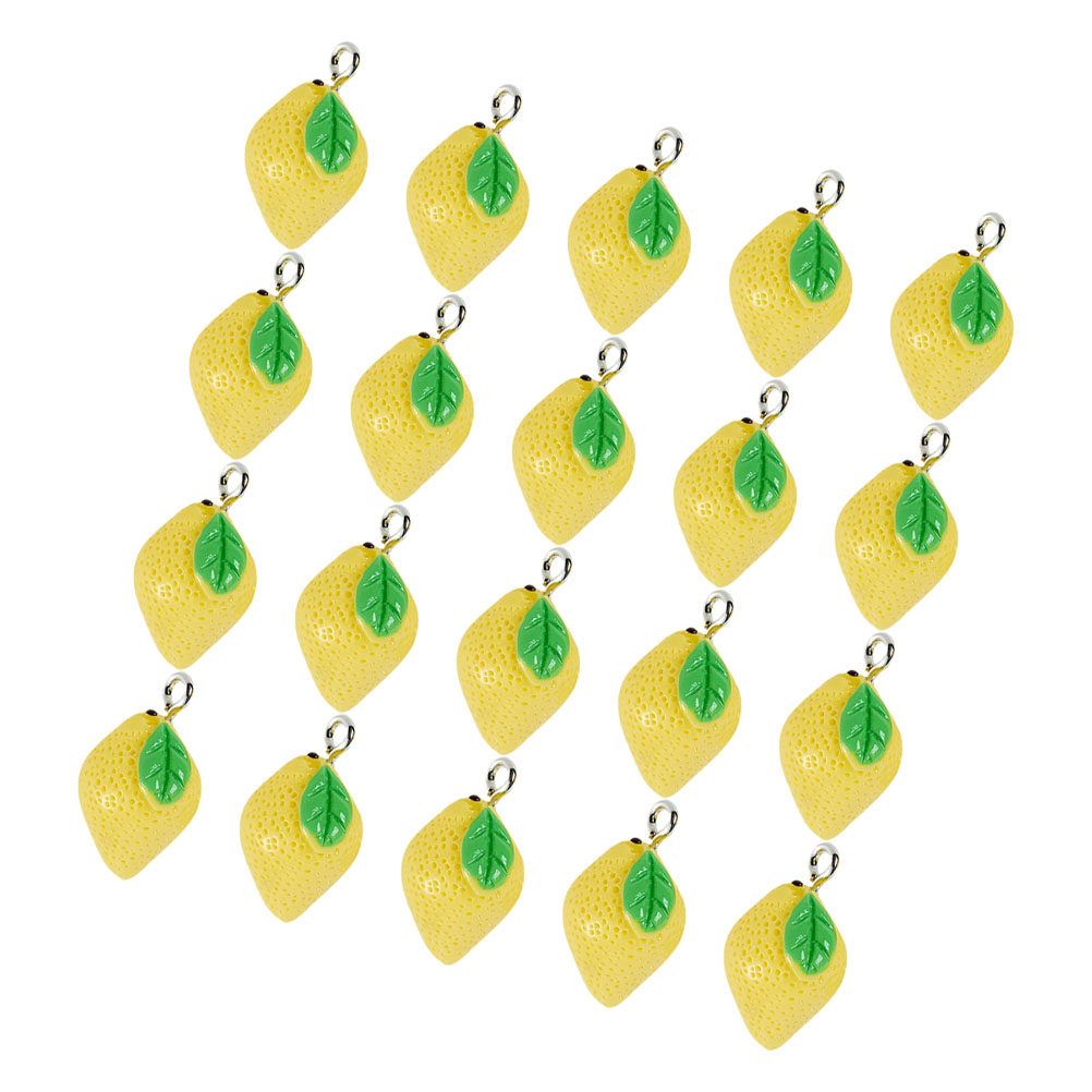 20Pcs Resin Lemon Charms Fruit - Crafting Resin 评论和价格