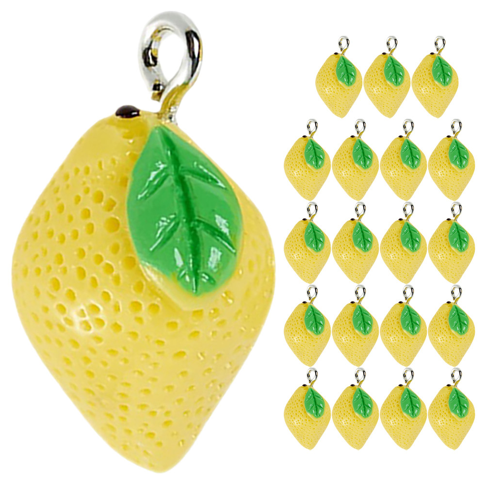 20Pcs Resin Lemon Charms Fruit - Crafting Resin 评论和价格