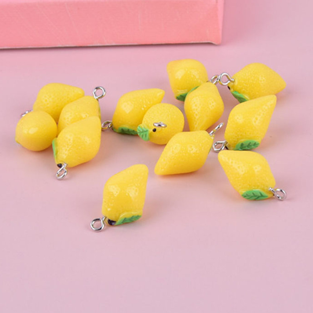 20Pcs Resin Lemon Charms Fruit - Crafting Resin 评论和价格