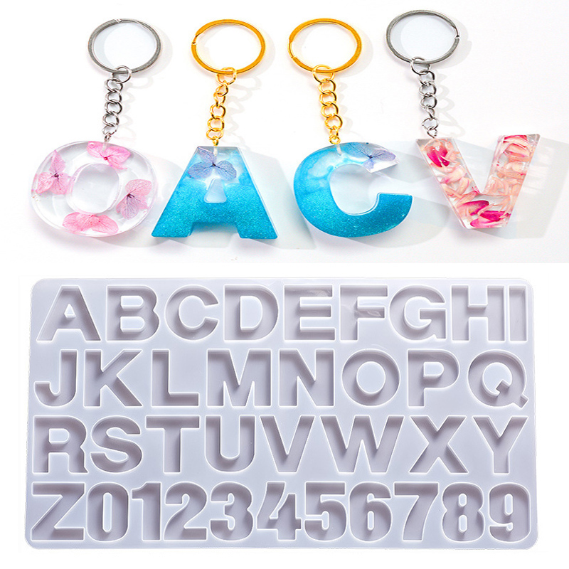 Alphabet Epoxy Resin Silicone  - Gold Foil Flakes 评论和价格