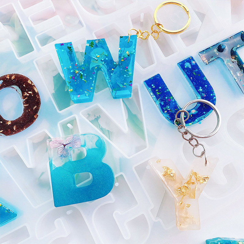 Alphabet Epoxy Resin Silicone  - Gold Foil Flakes 评论和价格
