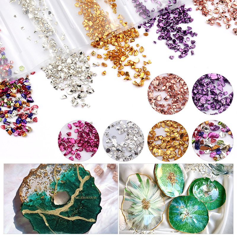 Epoxy Resin Colorful Metallic  - Gold Foil Flakes 评论和价格
