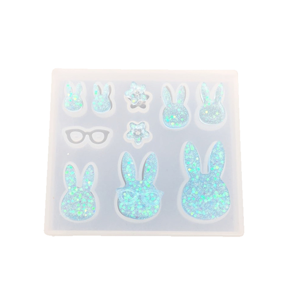 9 Designs Silicone Mold Rabbit - Flower Preservation Resin 评论和价格