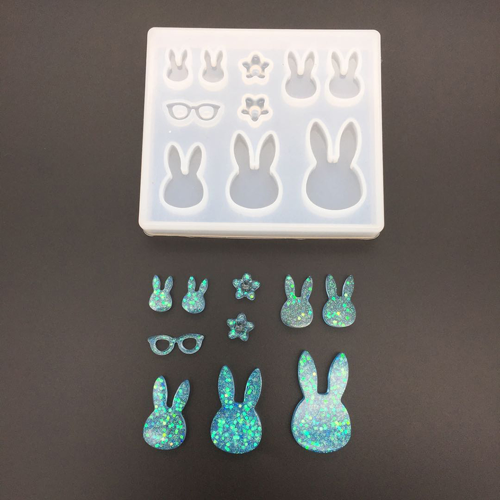 9 Designs Silicone Mold Rabbit - Flower Preservation Resin 评论和价格