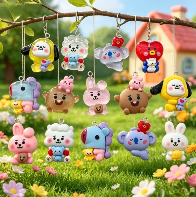 7pcs BT21 Resin Cartoon Charm  - Crafting Resin 评论和价格