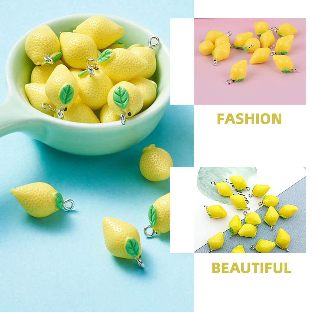 20Pcs Lemon Resin Charms DIY J - Crafting Resin 评论和价格