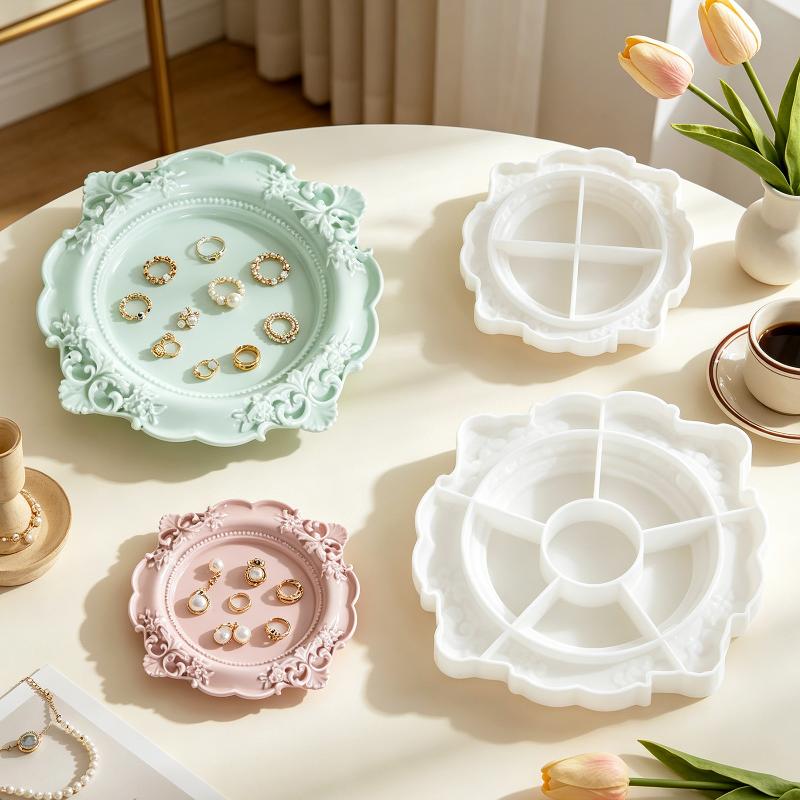 1Pcs Vintage Baroque Relief Si - Silicone Mold Tray 评论和价格