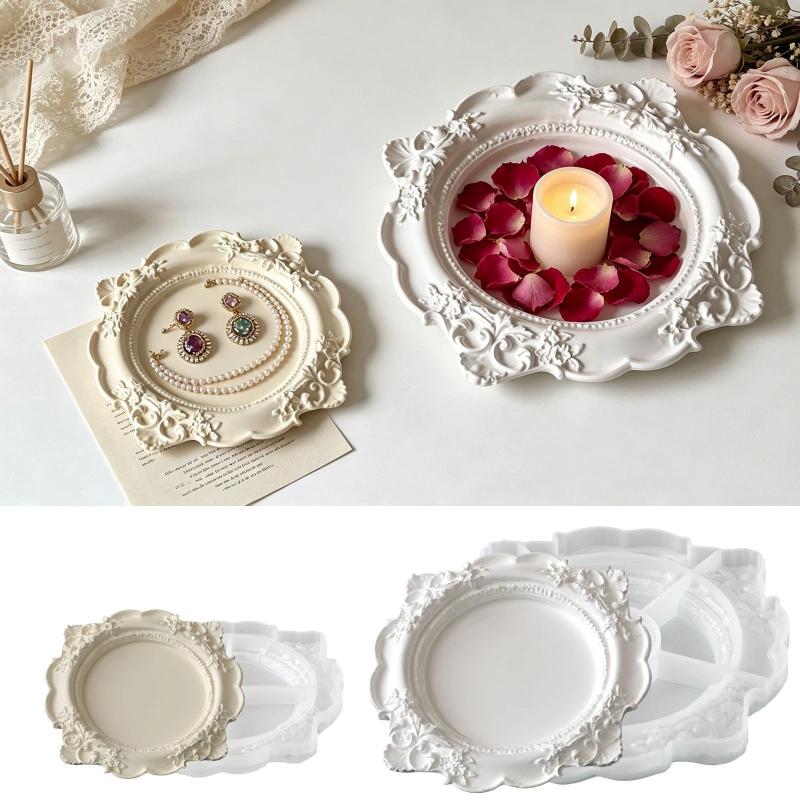 1Pcs Vintage Baroque Relief Si - Silicone Mold Tray 评论和价格