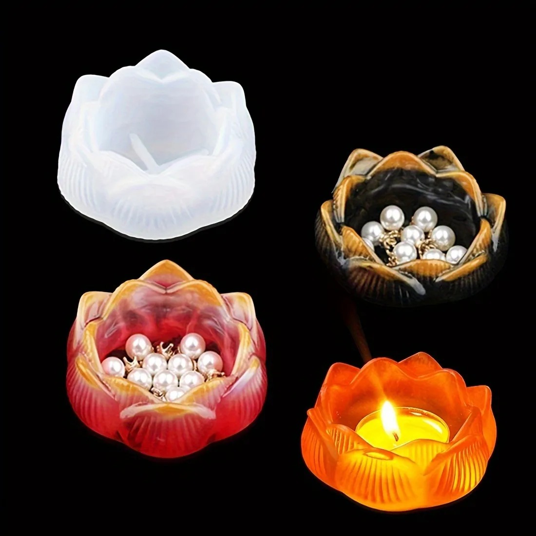 1pc DIY Lotus Flower Silicone  - Flower Preservation Resin 评论和价格