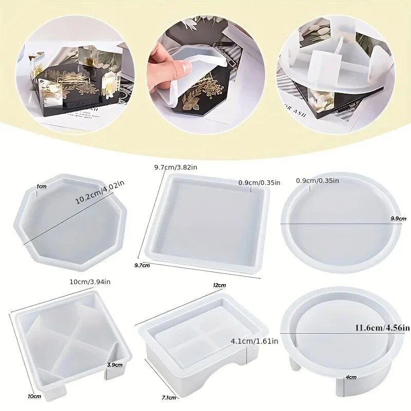 Coaster Resin Molds Set Includ - Gold Foil Flakes 评论和价格