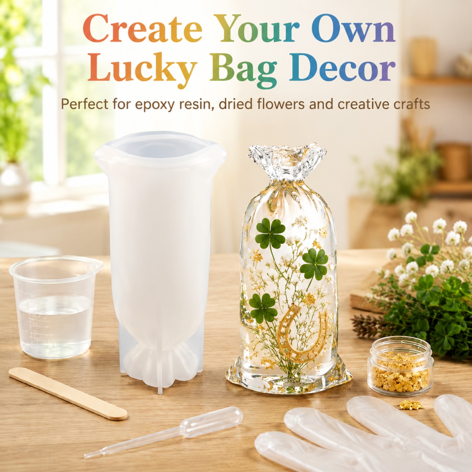 Lucky Bag Resin Silicone Mould - Flower Preservation Resin 评论和价格