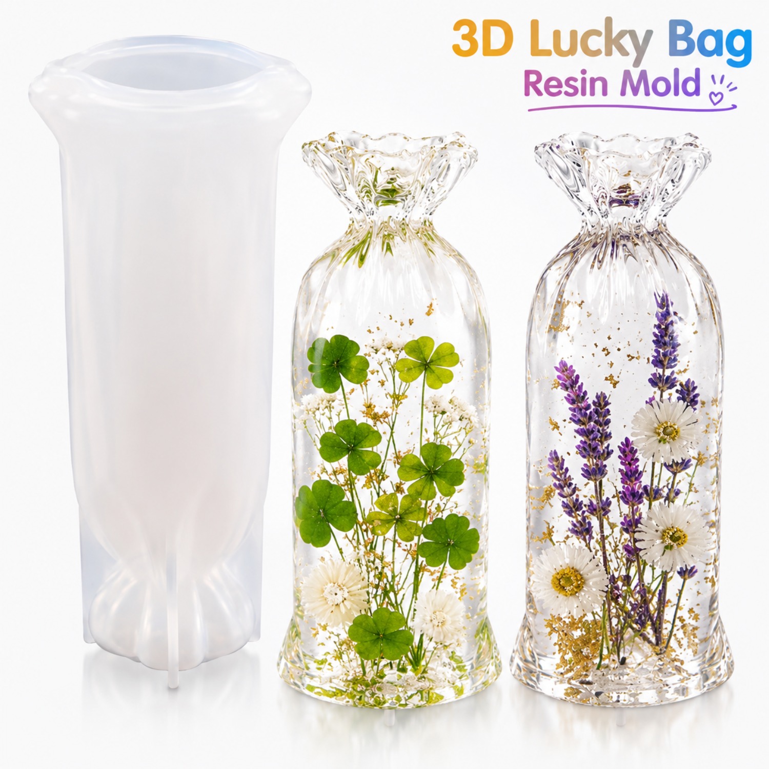 Lucky Bag Resin Silicone Mould - Flower Preservation Resin 评论和价格