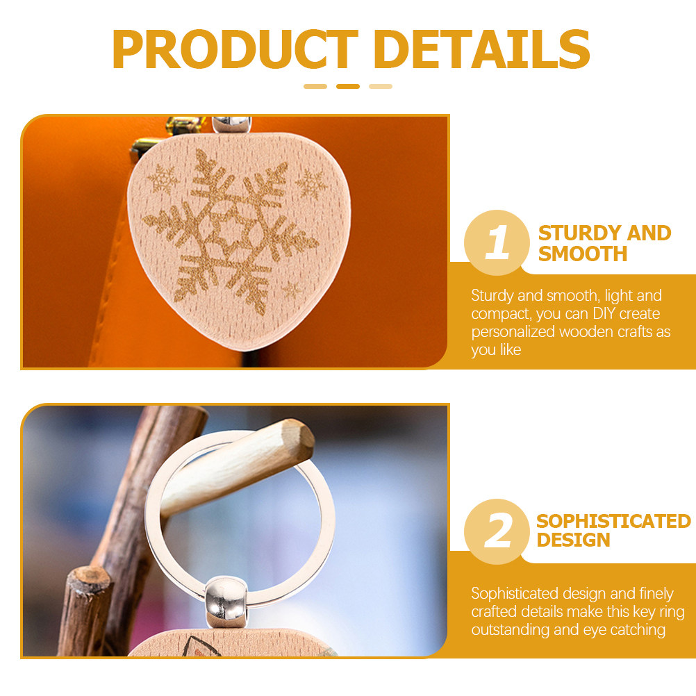 12Pcs Wooden Keychain Blanks S - Wood Ring Blank 评论和价格