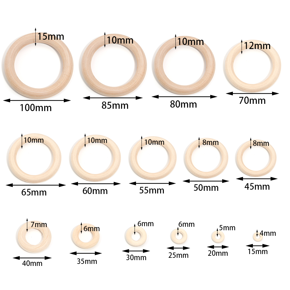 2-10pcs/lot Round Natural Wood - Wood Ring Blank 评论和价格